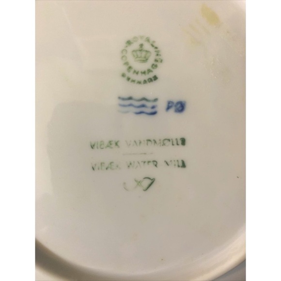 VIBAEK WATER MILL 1976 Plate Royal Copenhagen Denmark Danish Christmas Blue - Picture 5 of 6